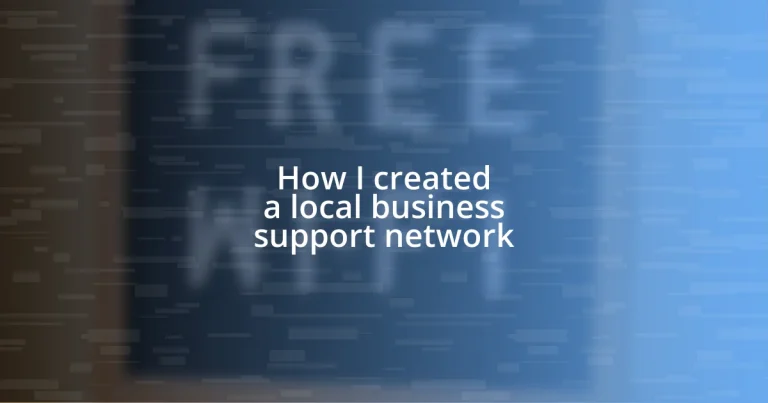 How I created a local business support network