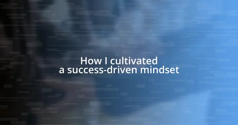 How I cultivated a success-driven mindset