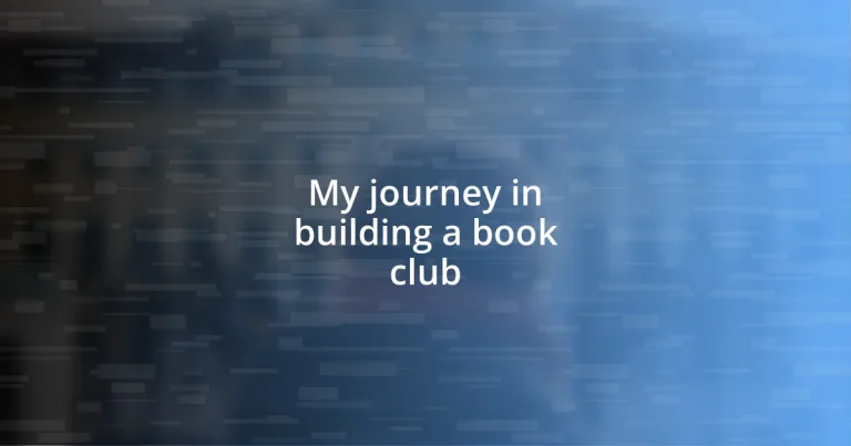 My journey in building a book club